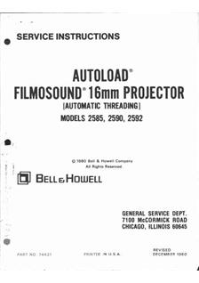 Bell and Howell 2590 manual. Camera Instructions.